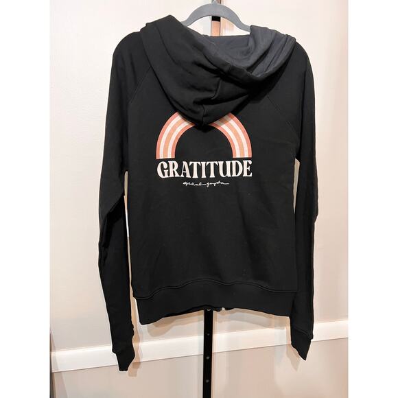 Spiritual Gangster Gratitude Raglan Zip-Up Hoodie Black Women's Medium NWT - Picture 4 of 7